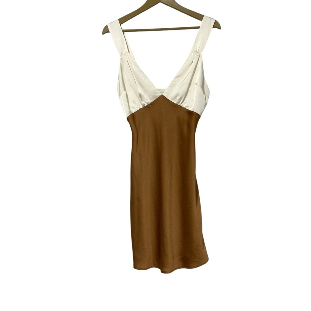 Abercrombie & Fitch Cream and Brown Two-Tone Mini Dress